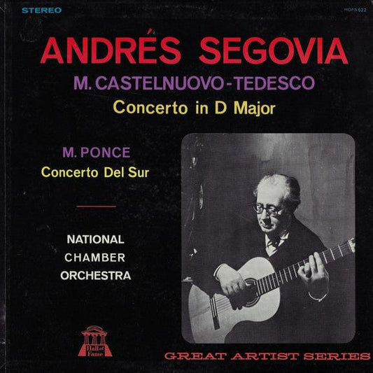 Andrés Segovia & National Chamber Orchestra - M. Castelnuovo - Tedesco's Concerto In D Major [Used Vinyl] - Tonality Records