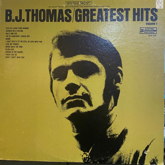 B.J. Thomas - Greatest Hits Volume 1 [Used Vinyl] - Tonality Records