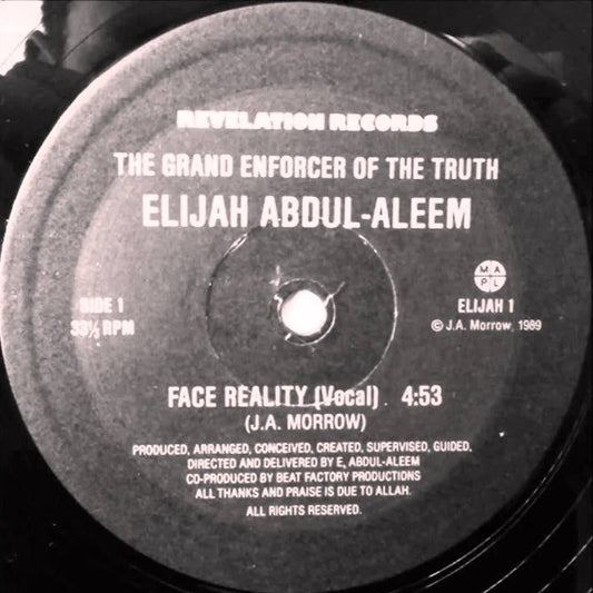 Elijah Abdul-Aleem - Face Reality [Used Vinyl] - Tonality Records