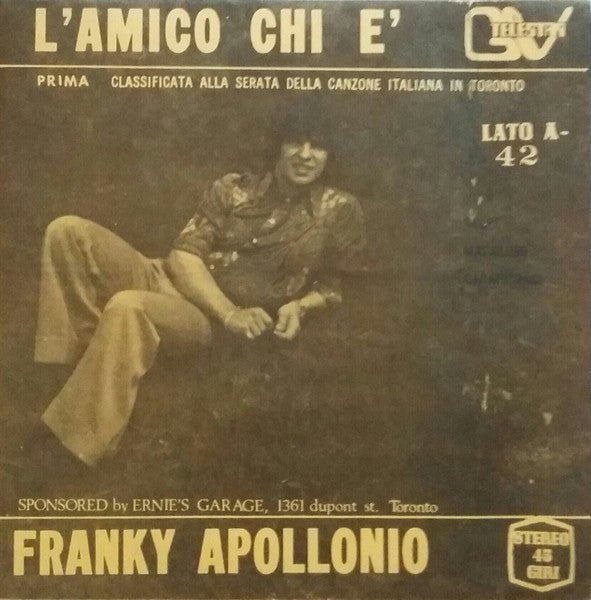 Franky Apollonio - L'Amico Chi E' [Used Vinyl] - Tonality Records
