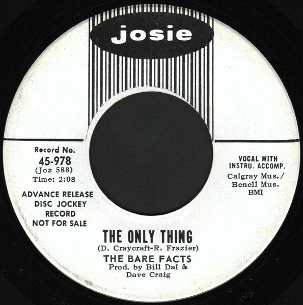 The Bare Facts - The Only Thing / To Think [Used Vinyl] - Tonality Records