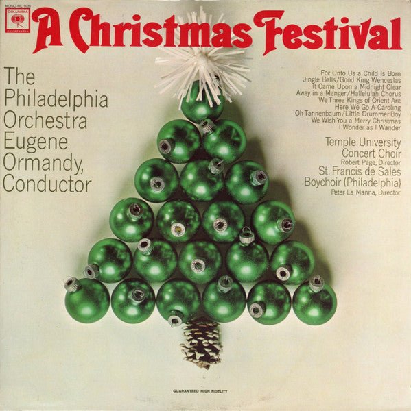 The Philadelphia Orchestra, Eugene Ormandy / Temple University Concert Choir, Robert Page / St. Francis De Sales Boychoir - A Christmas Festival [Used Vinyl] - Tonality Records