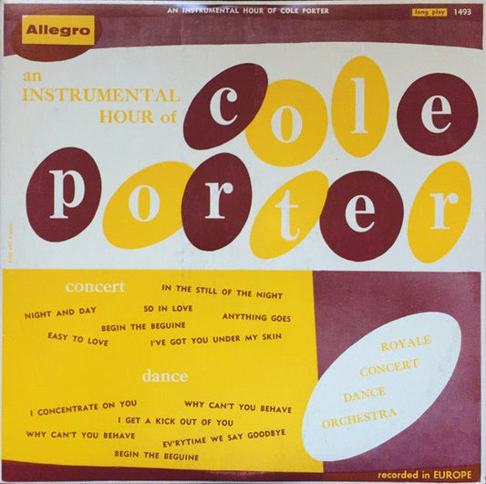 The Royale Dance Orchestra - An Instrumental Hour of Cole Porter [Used Vinyl] - Tonality Records