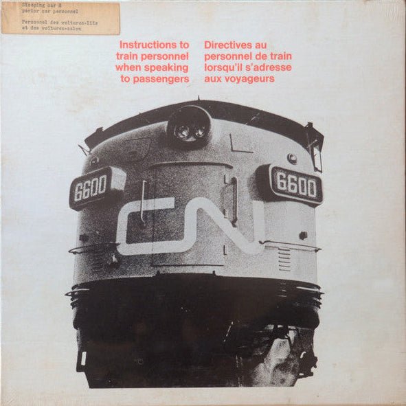 Unknown Artist - Instructions to Train Personnel When Speaking to Passengers [Used Vinyl] - Tonality Records