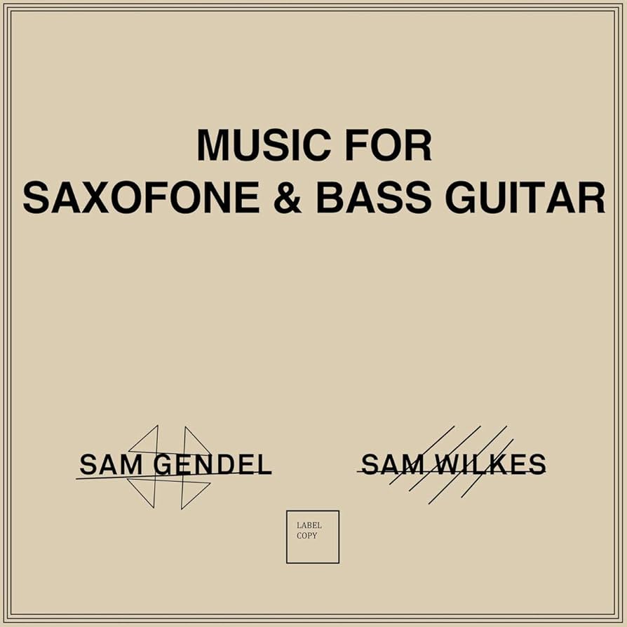 Sam Gendel + Sam Wilkes - Music For Saxofone & Bass Guitar [New Vinyl] - Tonality Records